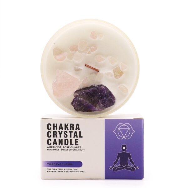 Chakra Kristallkerze - drittes Auge
