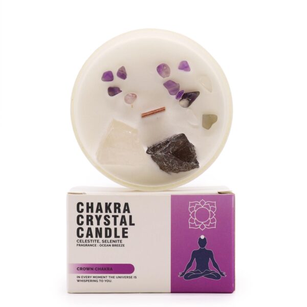 Chakra Kristallkerze - Kronenchakra